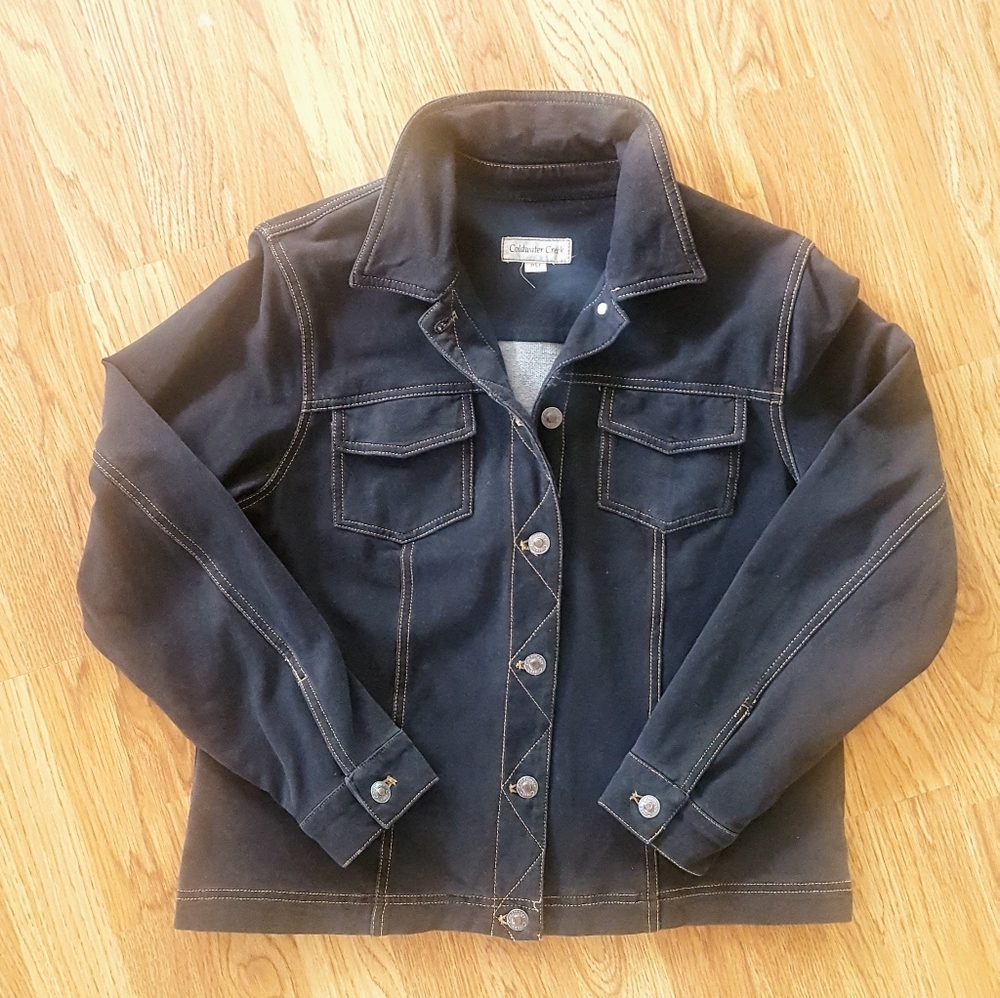 Knit denim jacket black PM